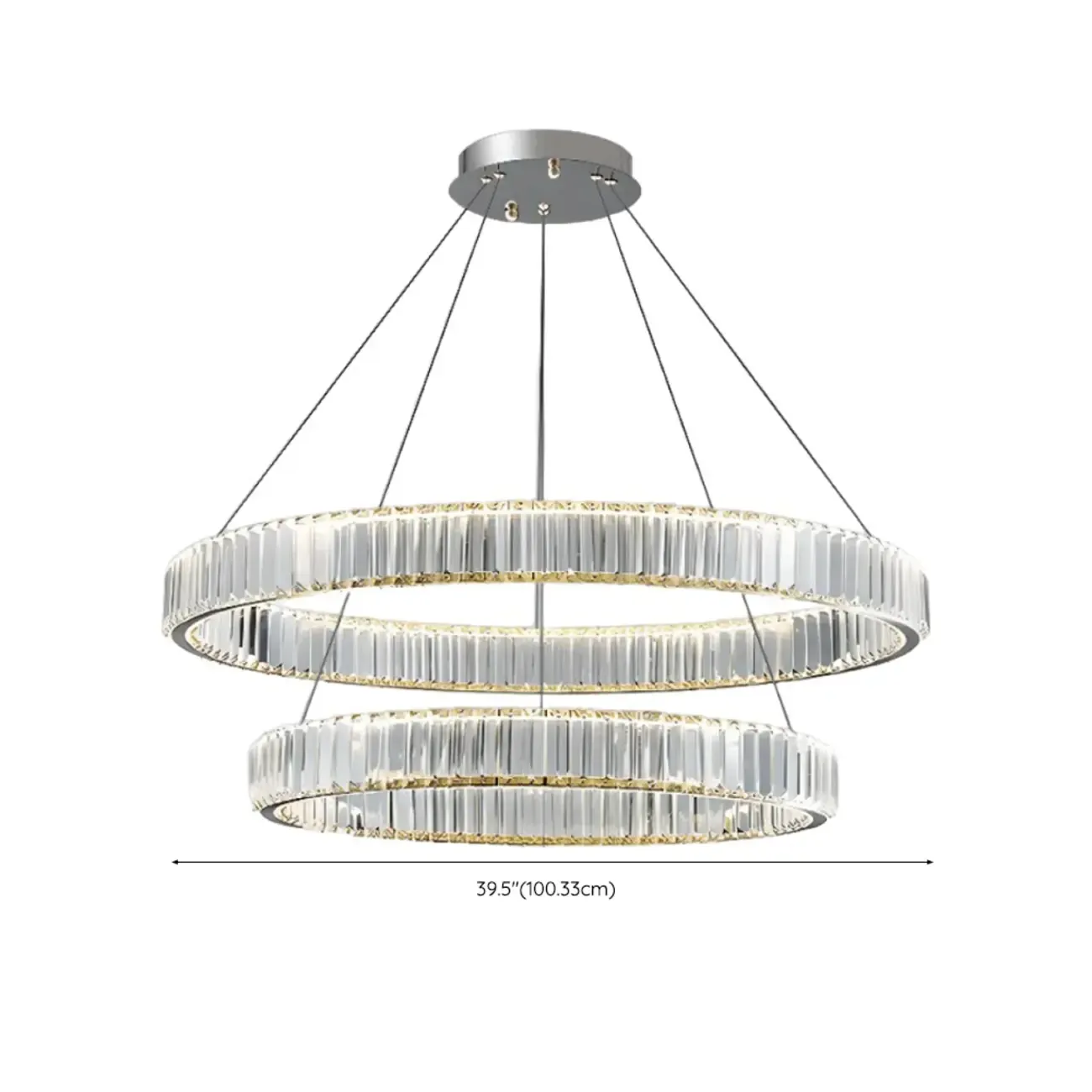 Gold Glass Circular Crystal Modern Chandelier Light Image - 36