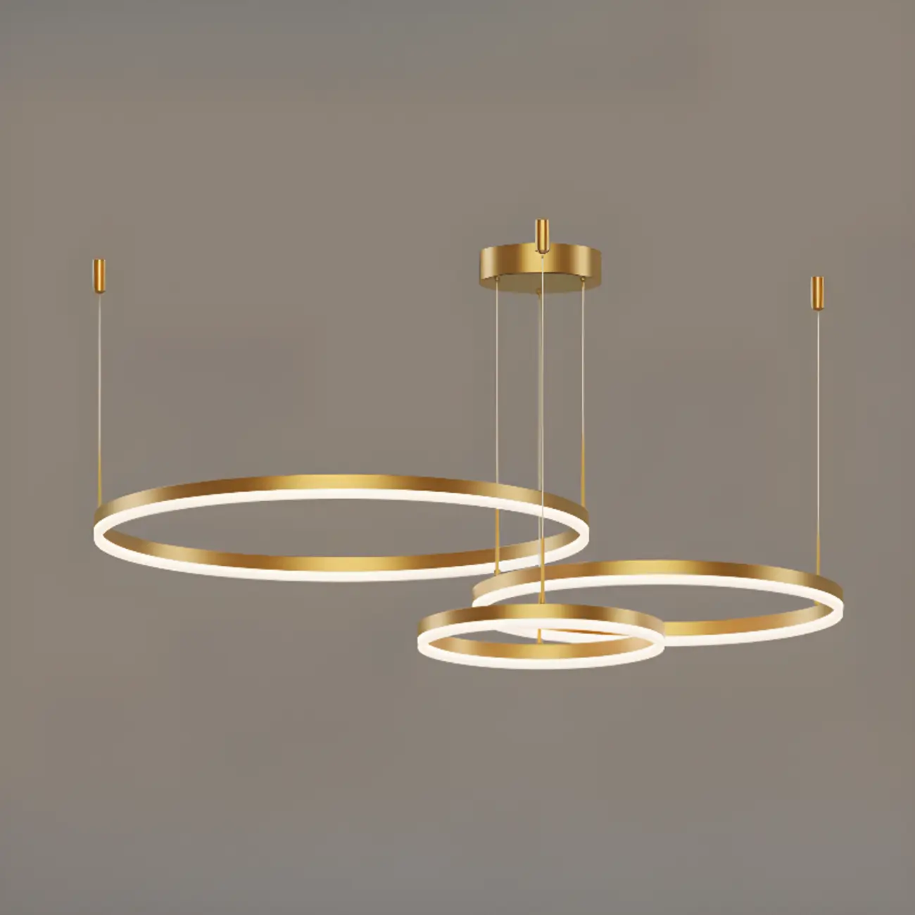 Modern Gold Multi-Circle Tiered Metal Ring LED Chandelier Image - 6 | homeyfad