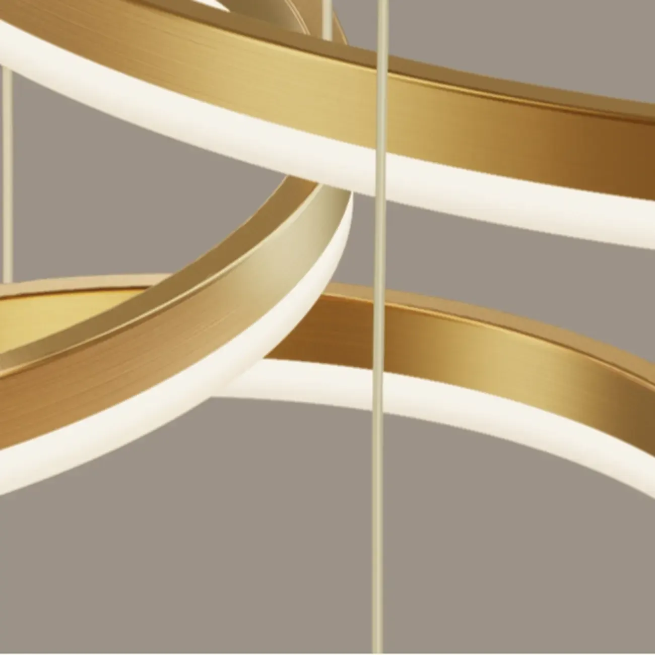 Modern Gold Multi-Circle Tiered Metal Ring LED Chandelier Image - 12