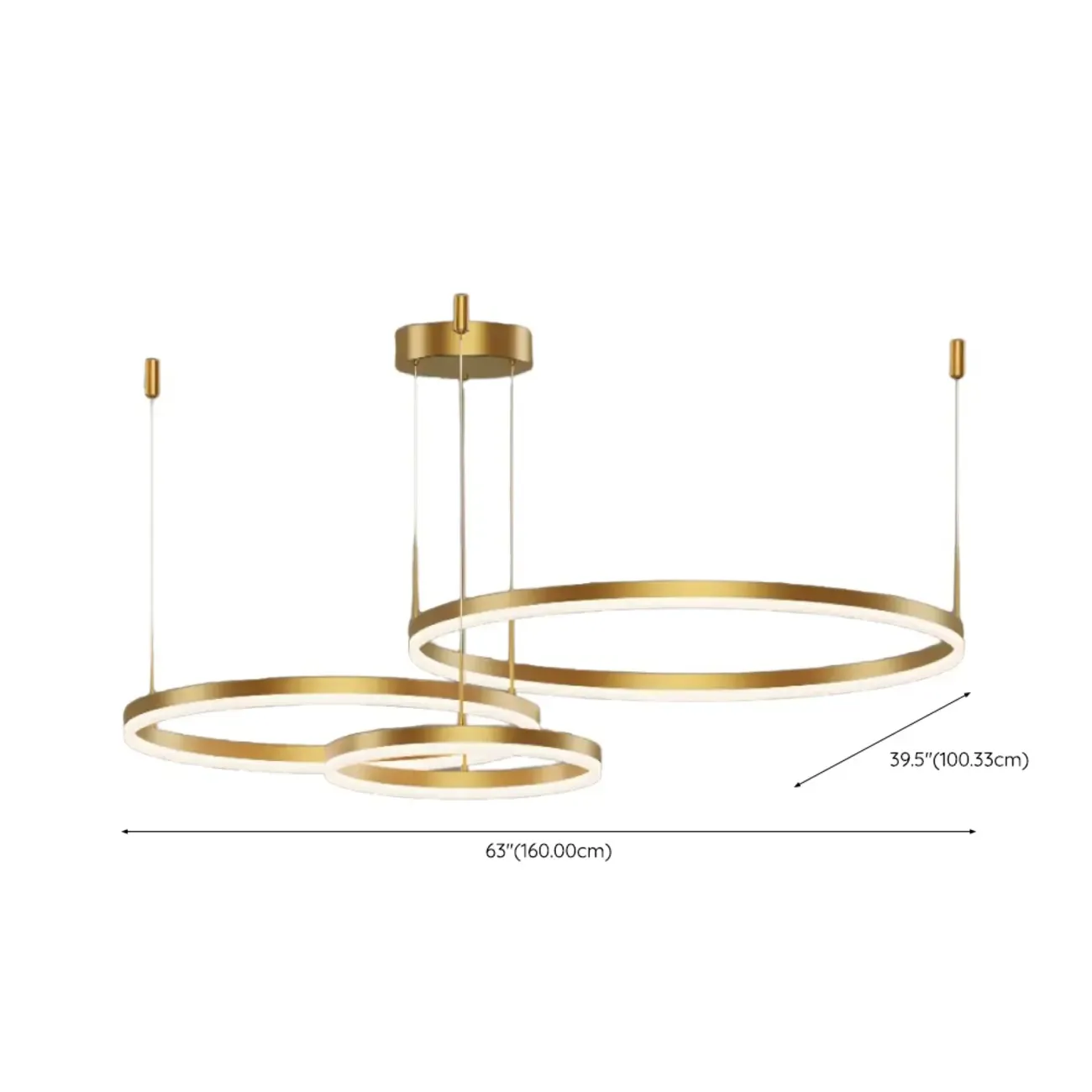 Modern Gold Multi-Circle Tiered Metal Ring LED Chandelier Image - 21
