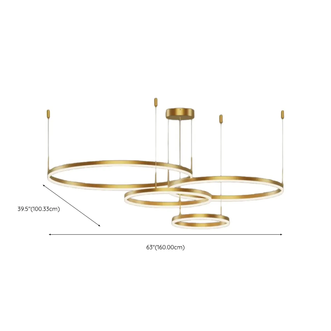 Modern Gold Multi-Circle Tiered Metal Ring LED Chandelier Image - 22 | homeyfad