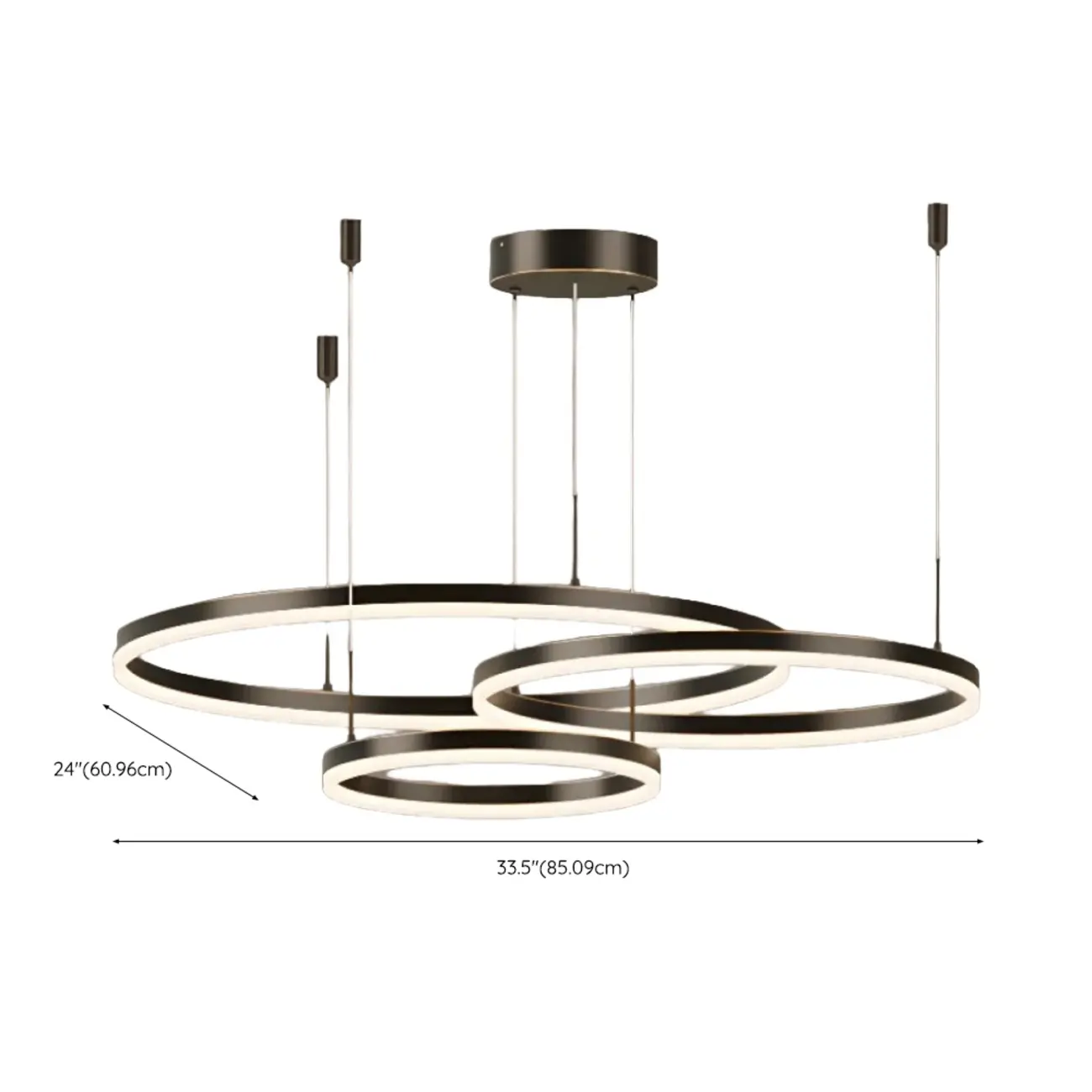 Modern Gold Multi-Circle Tiered Metal Ring LED Chandelier Image - 25 | homeyfad