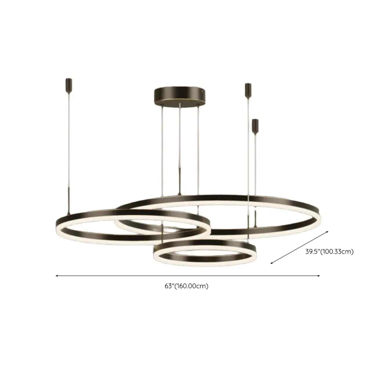 Modern Gold Multi-Circle Tiered Metal Ring LED Chandelier Image - 26 | homeyfad