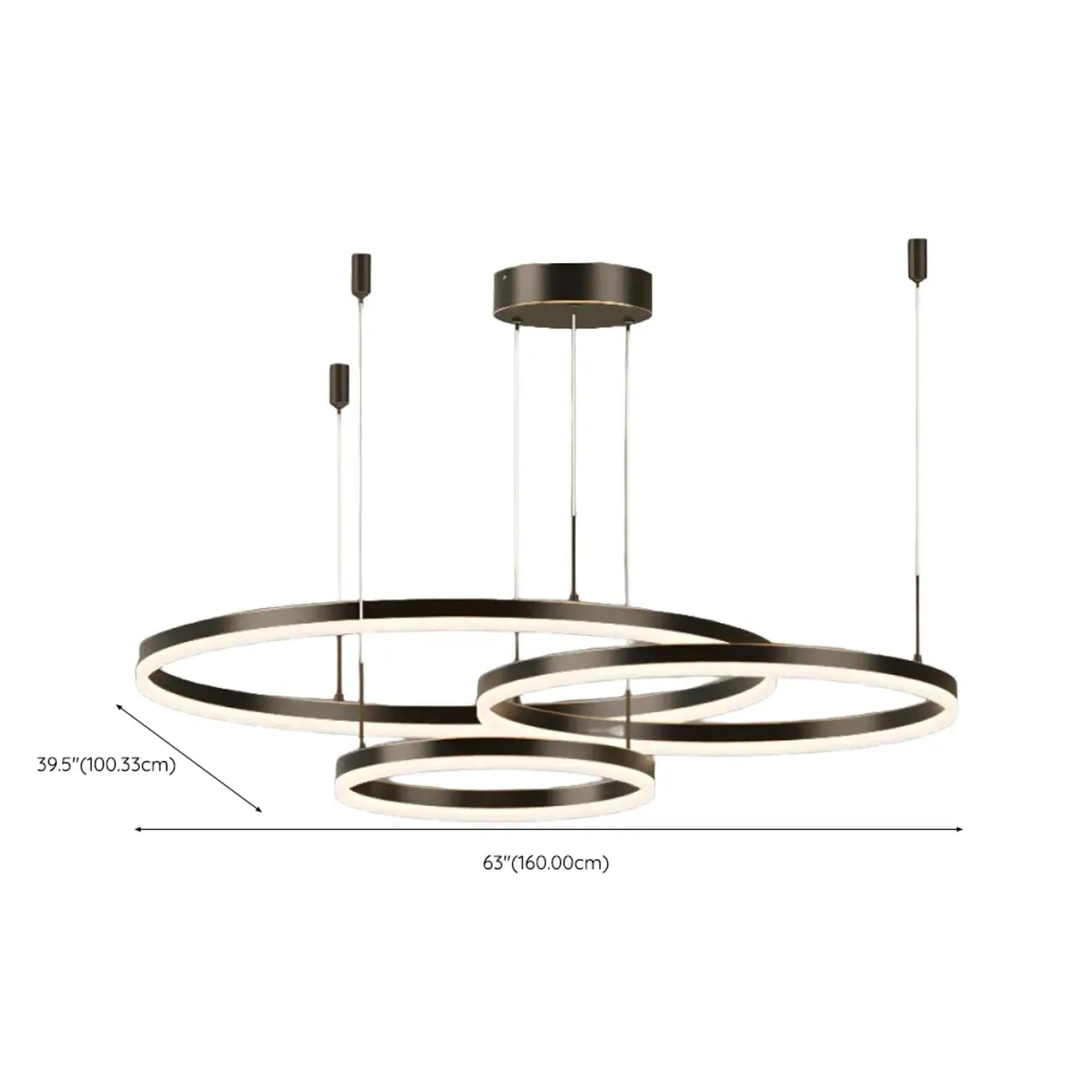 Modern Gold Multi-Circle Tiered Metal Ring LED Chandelier Image - 27 | homeyfad