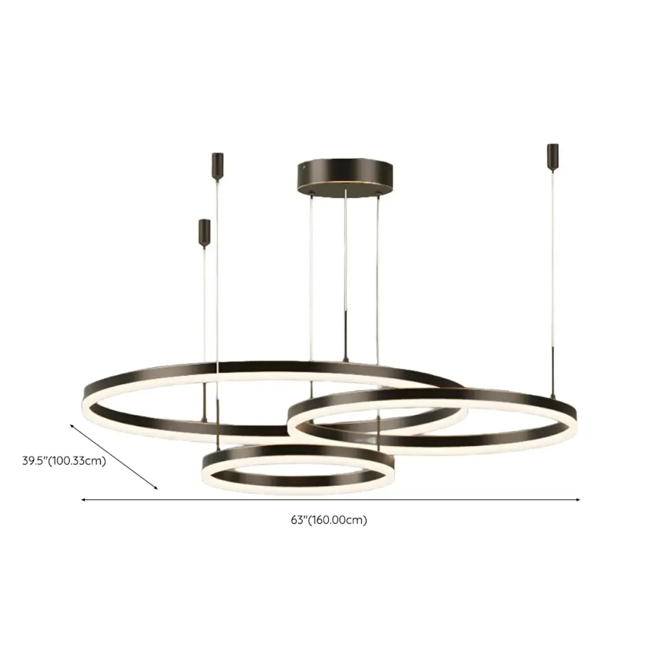 Modern Gold Multi-Circle Tiered Metal Ring LED Chandelier Image - 27