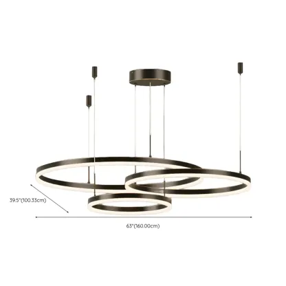 Modern Gold Multi-Circle Tiered Metal Ring LED Chandelier Image - 27