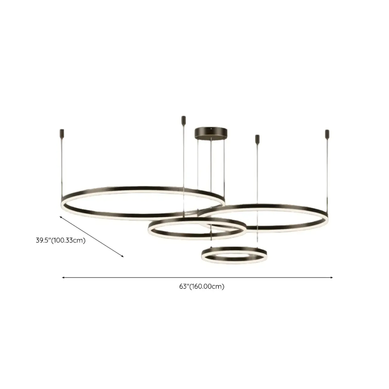Modern Gold Multi-Circle Tiered Metal Ring LED Chandelier Image - 28