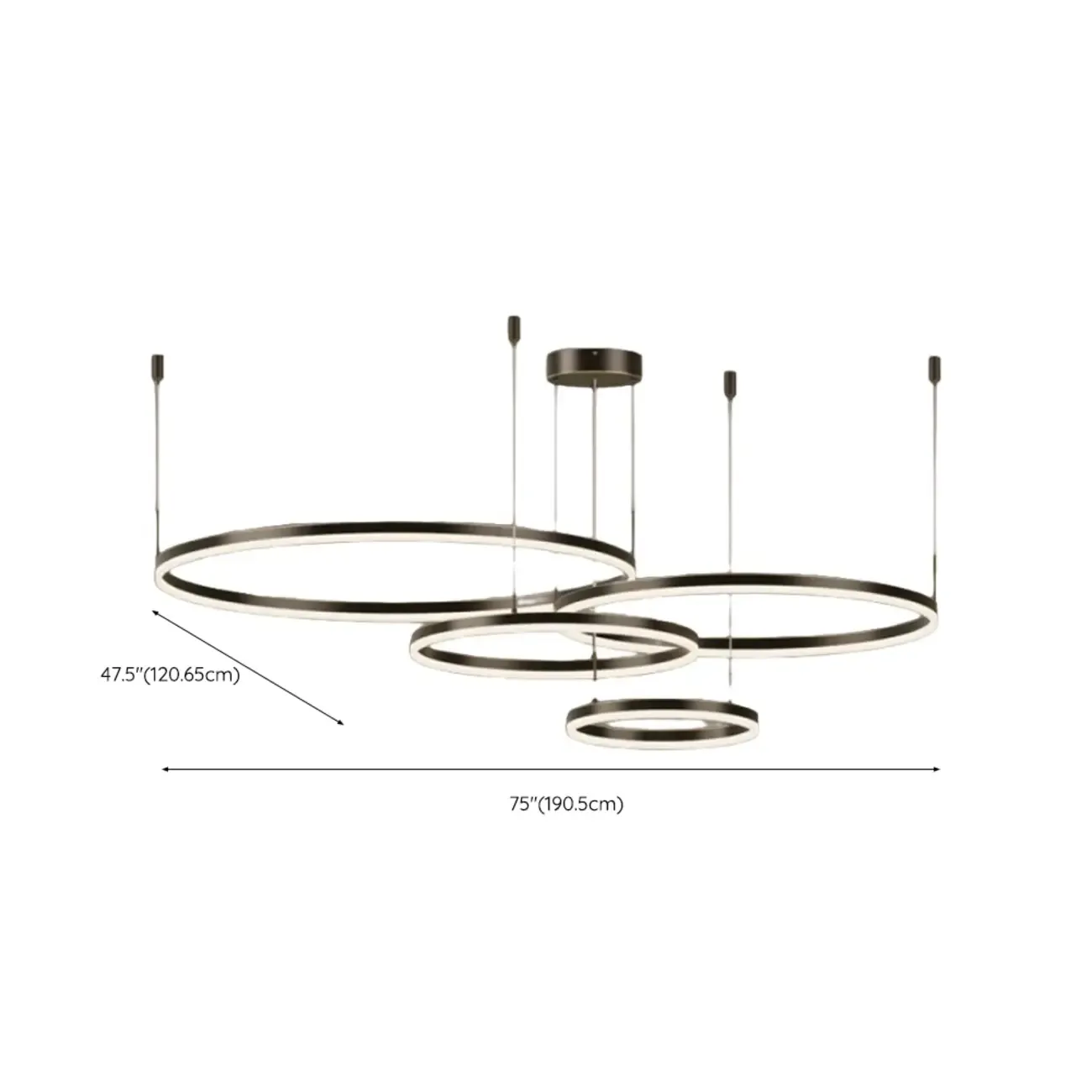 Modern Gold Multi-Circle Tiered Metal Ring LED Chandelier Image - 29