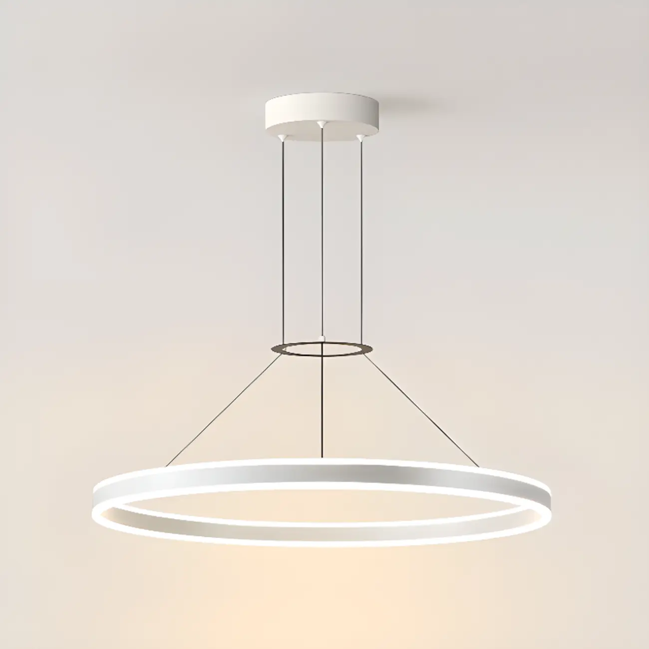 Black Circular Metal Ring Modern Chandelier Light Image - 7 | homeyfad