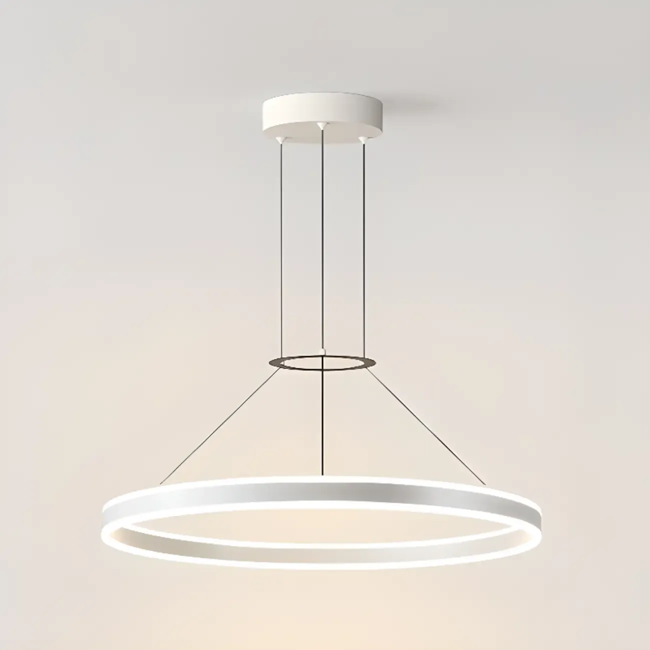 Black Circular Metal Ring Modern Chandelier Light Image - 8