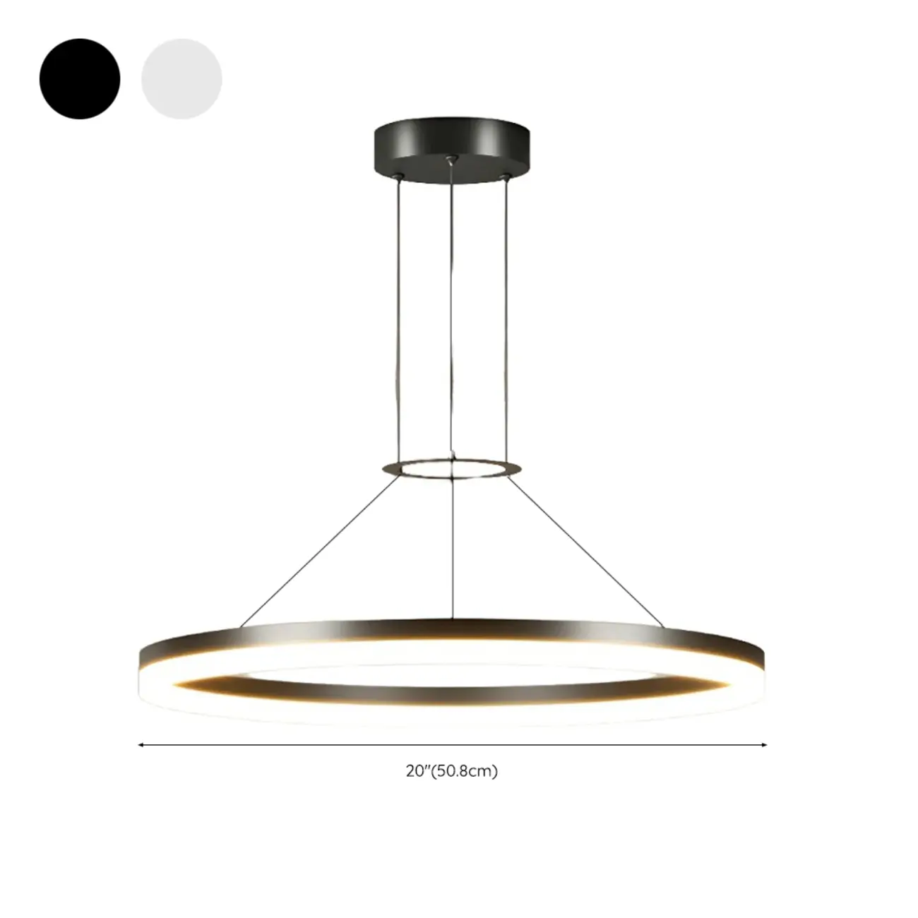 Black Circular Metal Ring Modern Chandelier Light Image - 17 | homeyfad
