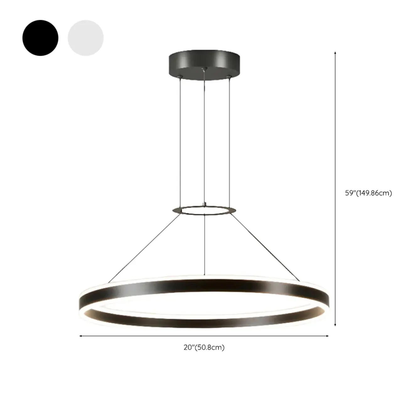Black Circular Metal Ring Modern Chandelier Light Image - 19 | homeyfad