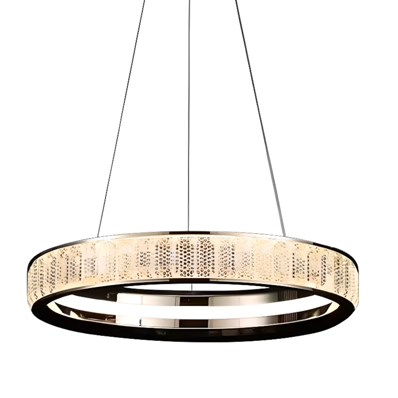 Gold Circular Crystal Chandelier with Modern Design Image - 8 | homeyfad