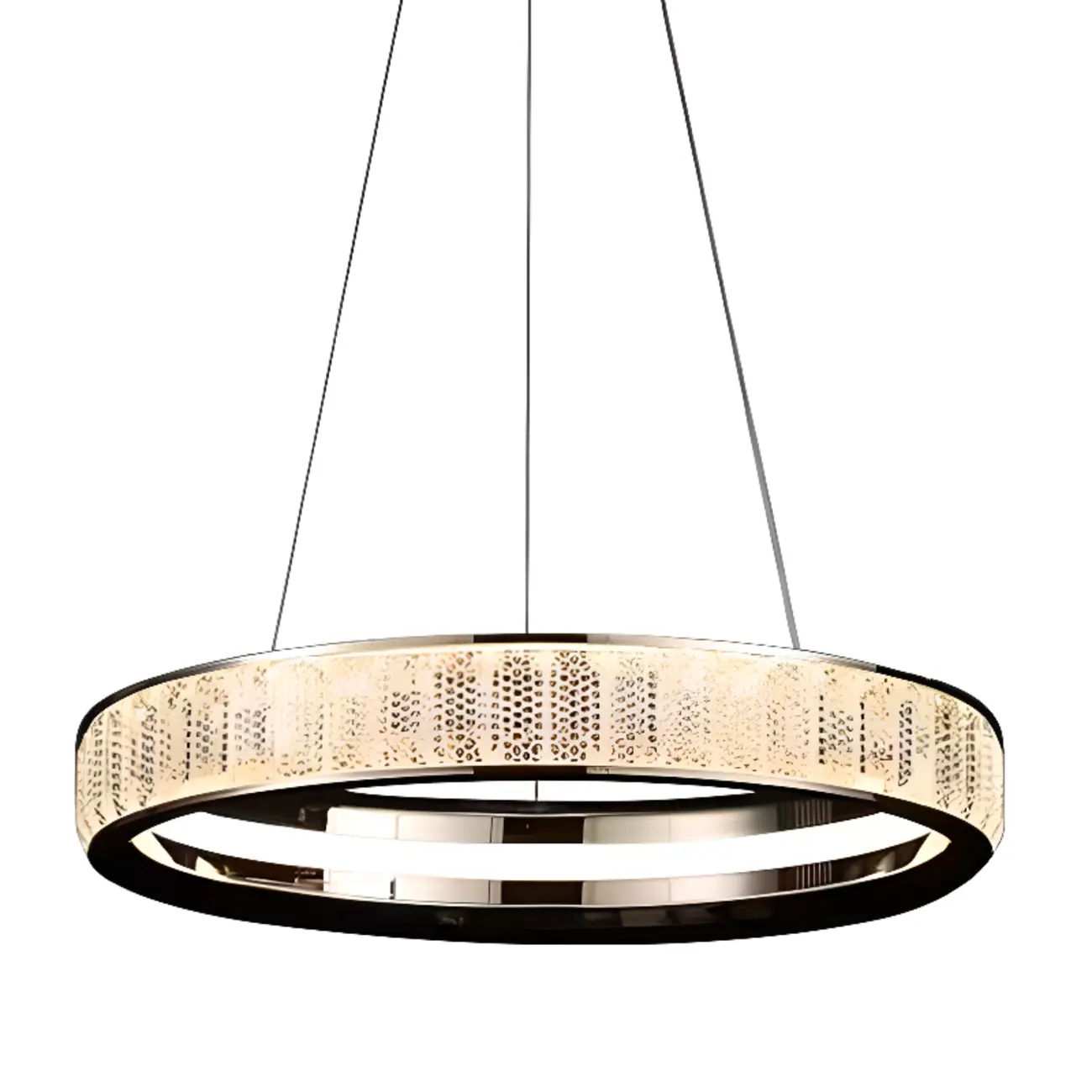 Gold Circular Crystal Chandelier with Modern Design Image - 9 | homeyfad