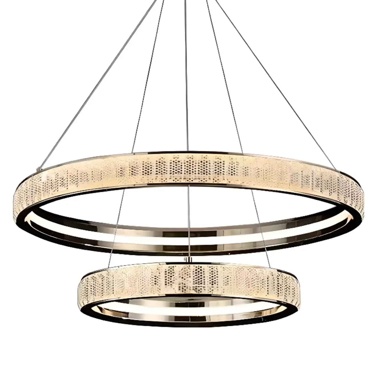 Gold Circular Crystal Chandelier with Modern Design Image - 10