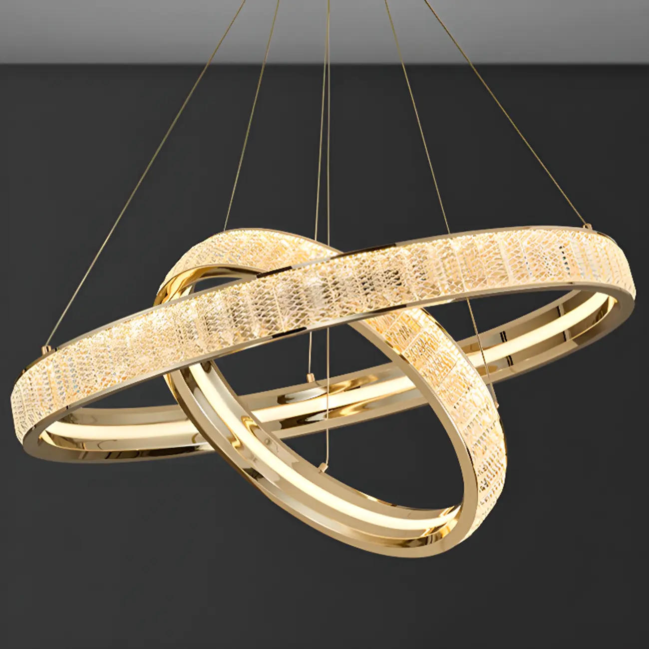 Gold Circular Crystal Chandelier with Modern Design Image - 11 | homeyfad