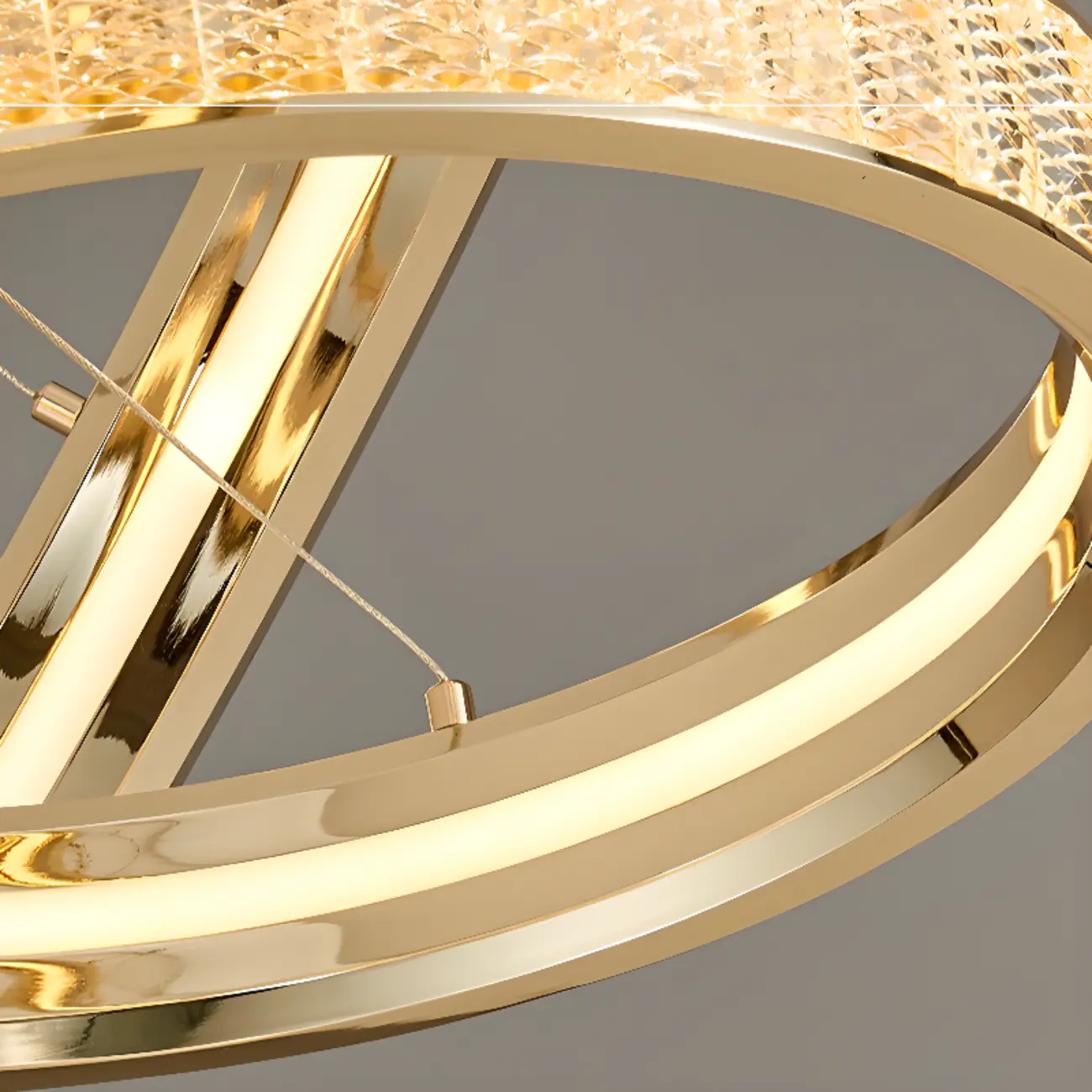 Gold Circular Crystal Chandelier with Modern Design Image - 13 | homeyfad