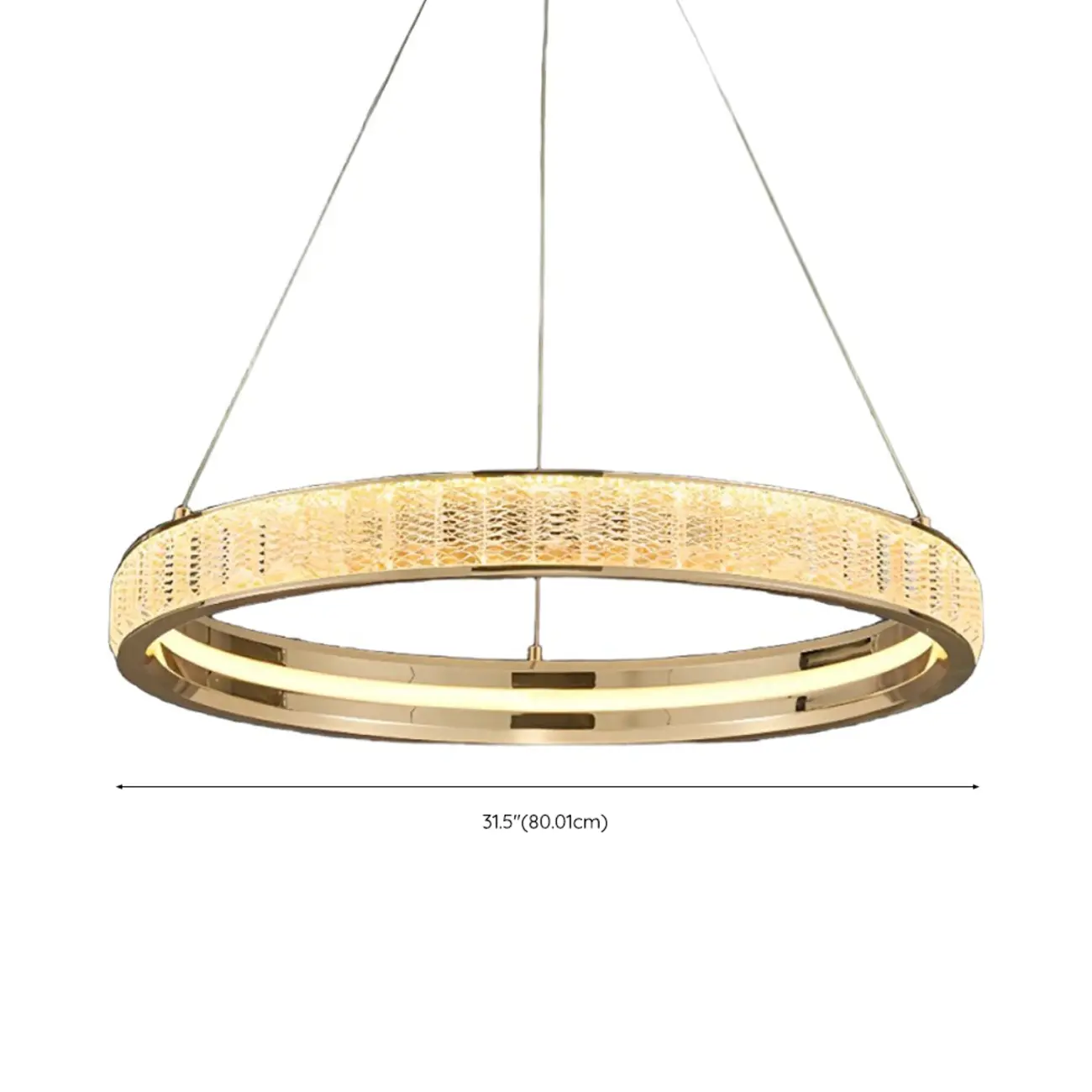 Gold Circular Crystal Chandelier with Modern Design #size | homeyfad
