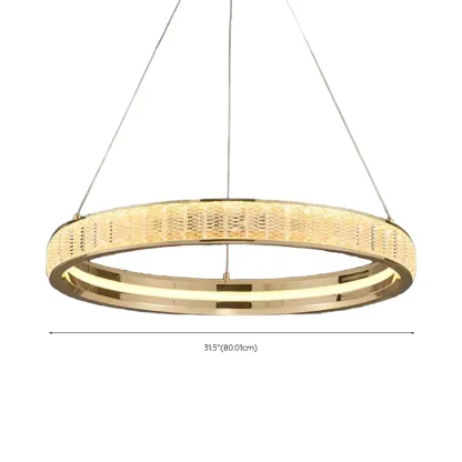 Gold Circular Crystal Chandelier with Modern Design #size