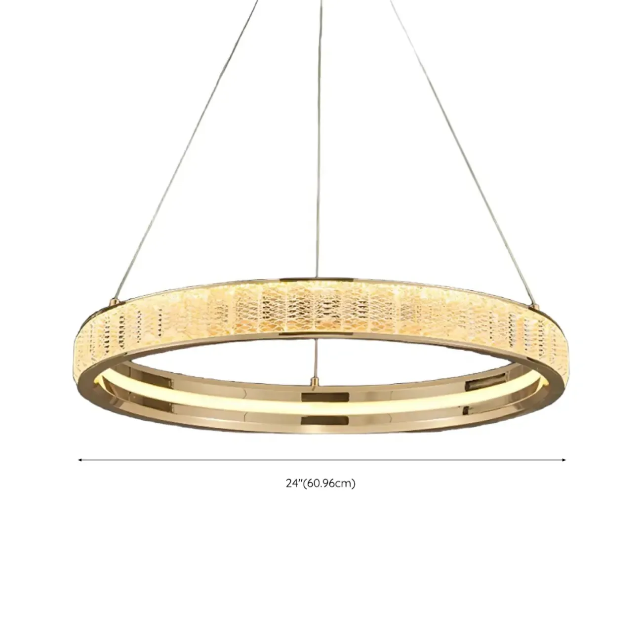 Gold Circular Crystal Chandelier with Modern Design Image - 15