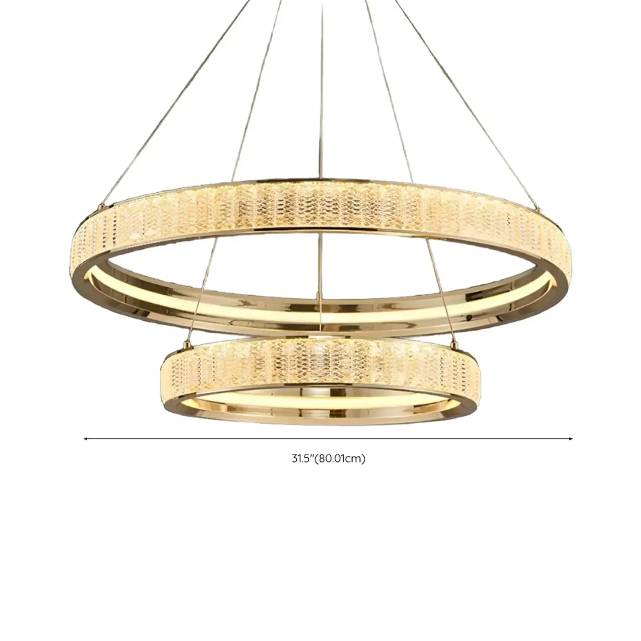 Gold Circular Crystal Chandelier with Modern Design Image - 16