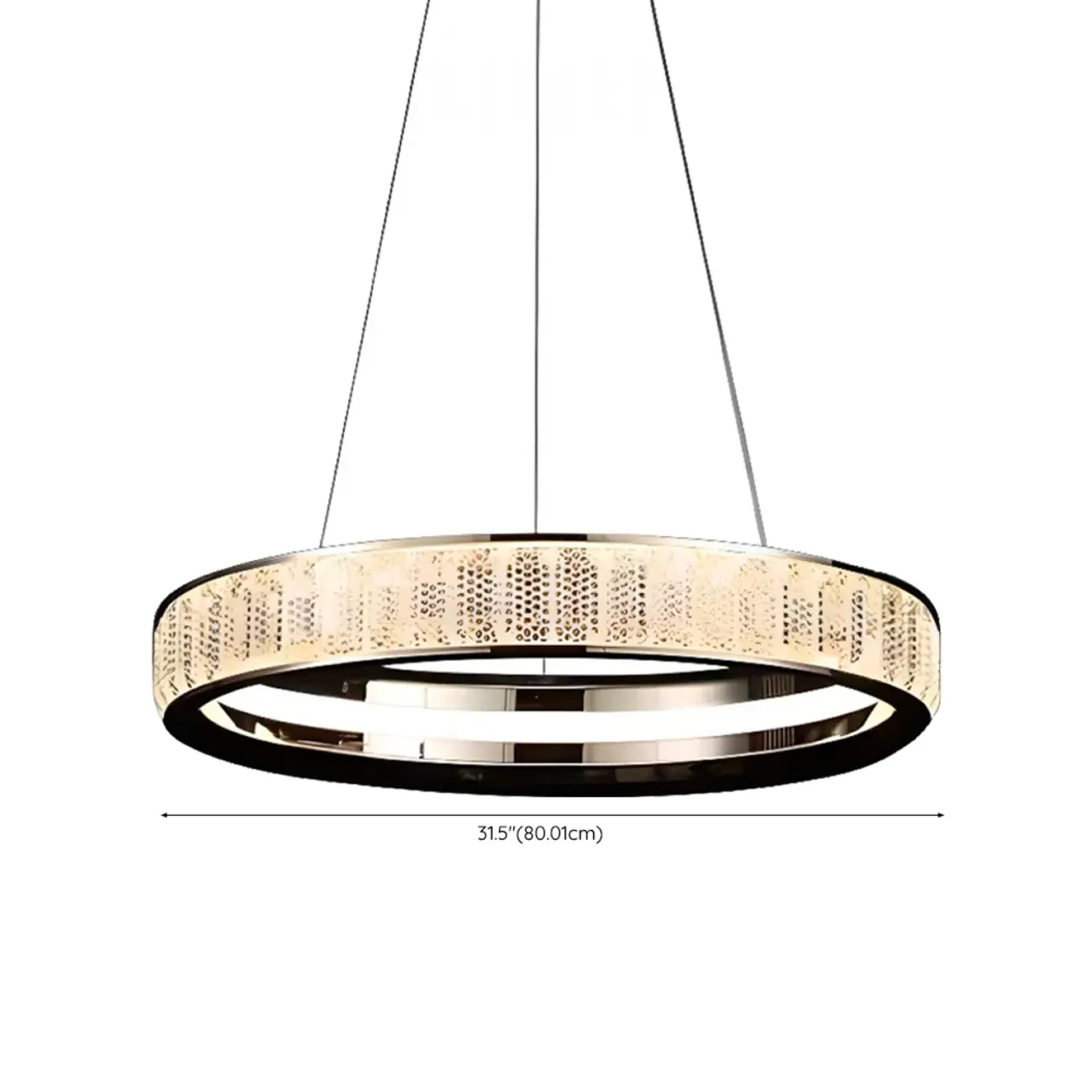 Gold Circular Crystal Chandelier with Modern Design Image - 18 | homeyfad
