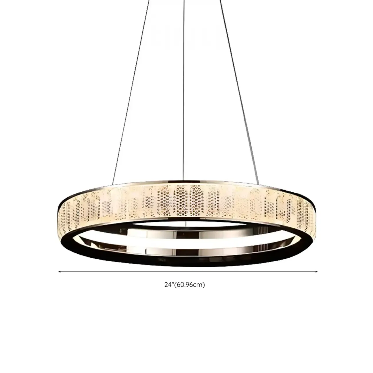 Gold Circular Crystal Chandelier with Modern Design Image - 19