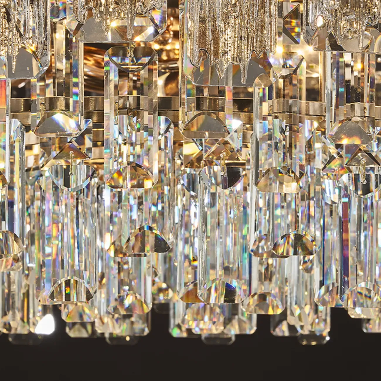 Gold Linear Crystal Chandelier Modern Design Image - 11