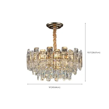Gold Linear Crystal Chandelier Modern Design #size