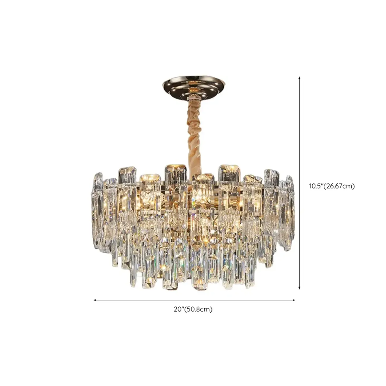 Gold Linear Crystal Chandelier Modern Design Image - 13