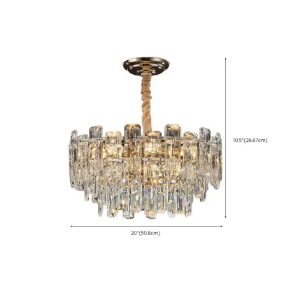 Gold Linear Crystal Chandelier Modern Design Image - 13