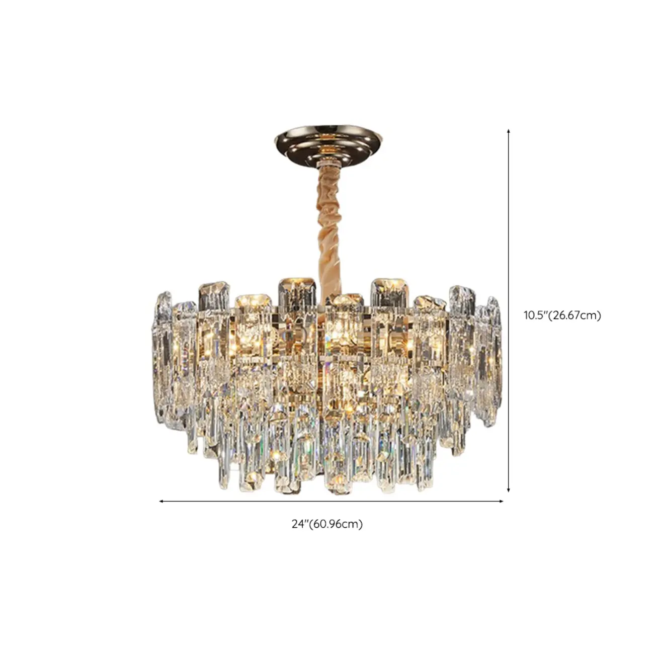 Gold Linear Crystal Chandelier Modern Design Image - 14 | homeyfad