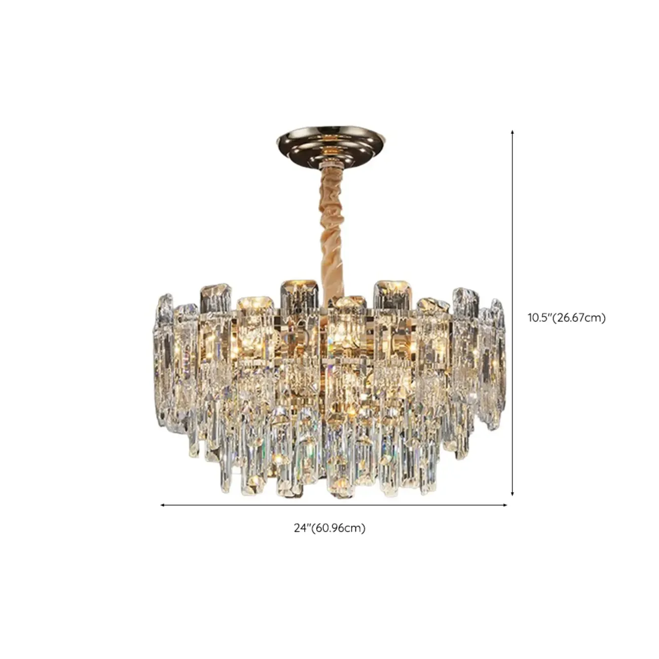 Gold Linear Crystal Chandelier Modern Design Image - 14