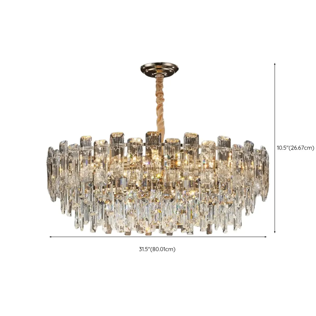 Gold Linear Crystal Chandelier Modern Design Image - 15