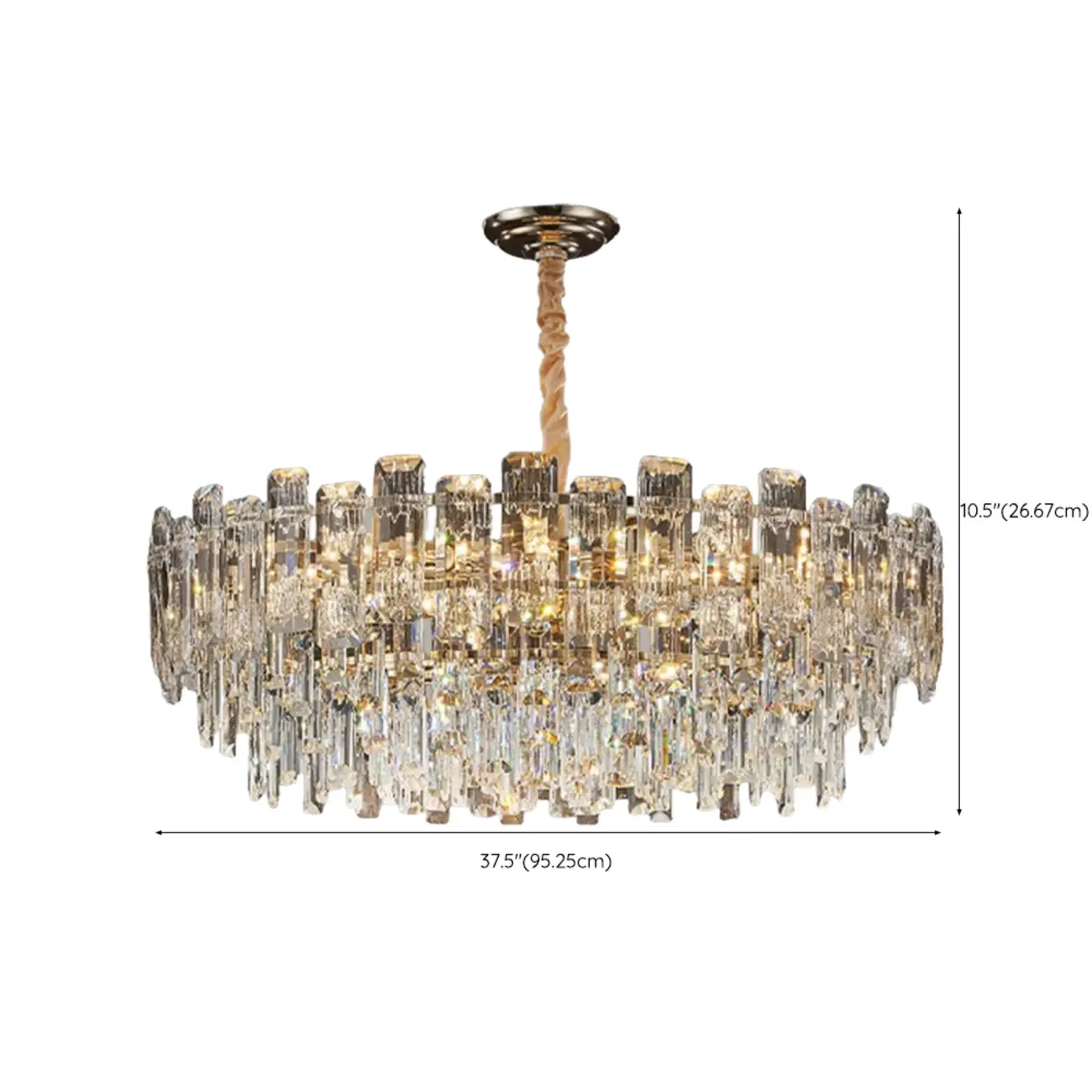 Gold Linear Crystal Chandelier Modern Design Image - 16 | homeyfad