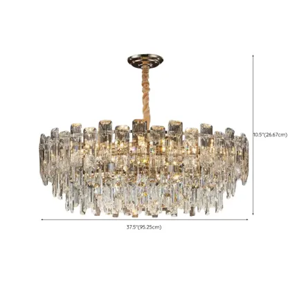 Gold Linear Crystal Chandelier Modern Design Image - 16