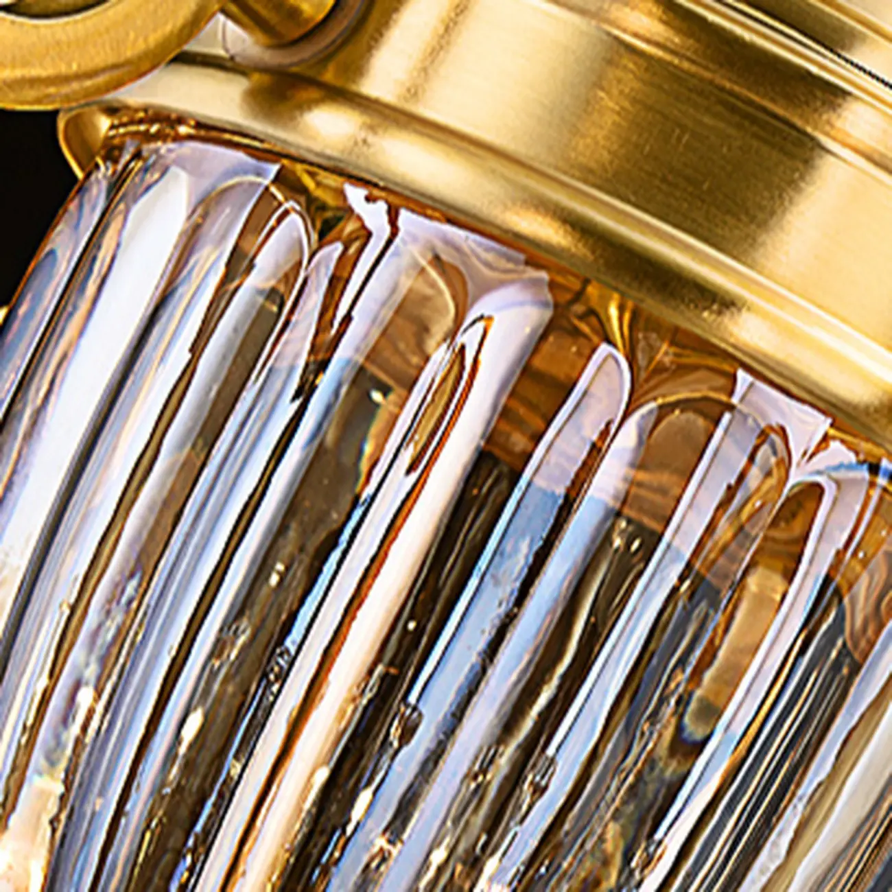 Gold Glass Crystal Chandelier Elegant Curved Luxury Image - 16 | homeyfad