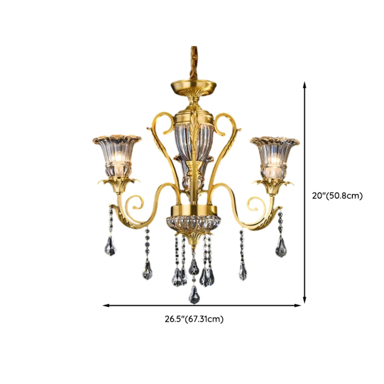 Gold Glass Crystal Chandelier Elegant Curved Luxury Image - 21 | homeyfad