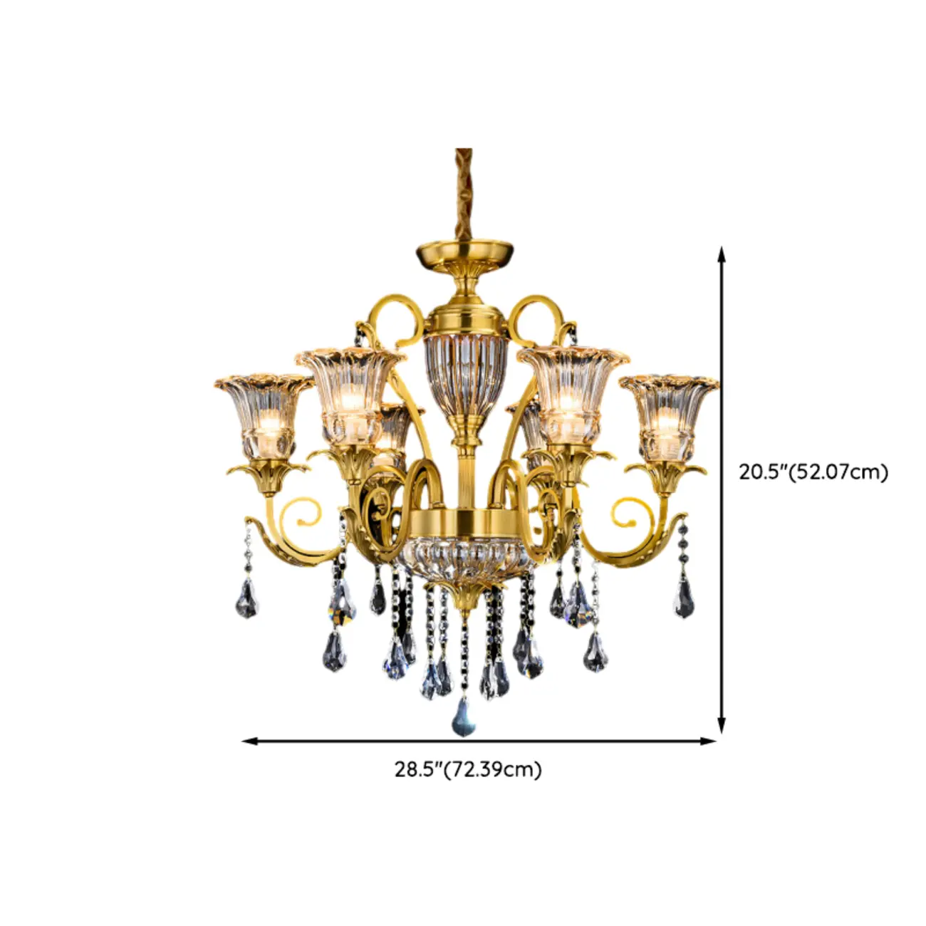 Gold Glass Crystal Chandelier Elegant Curved Luxury Image - 22 | homeyfad