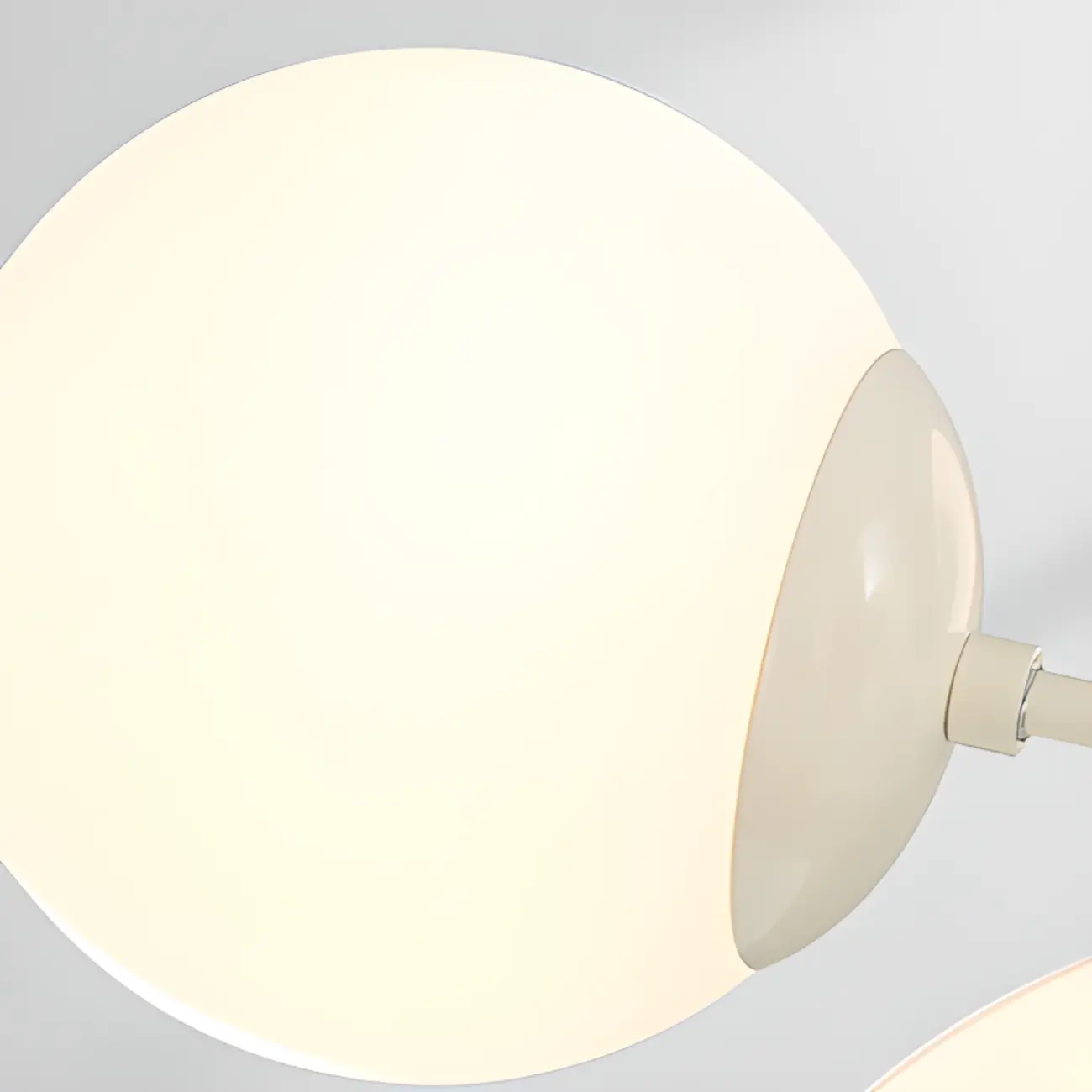 White Round Metal Modern Minimalist Chandelier Light Image - 6 | homeyfad