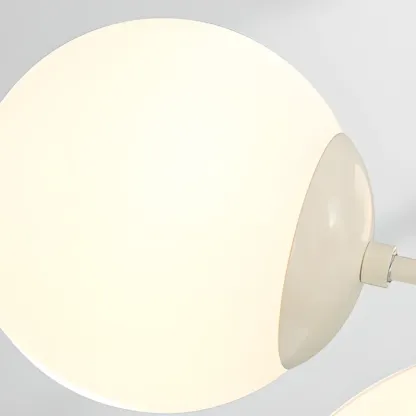 White Round Metal Modern Minimalist Chandelier Light Image - 6