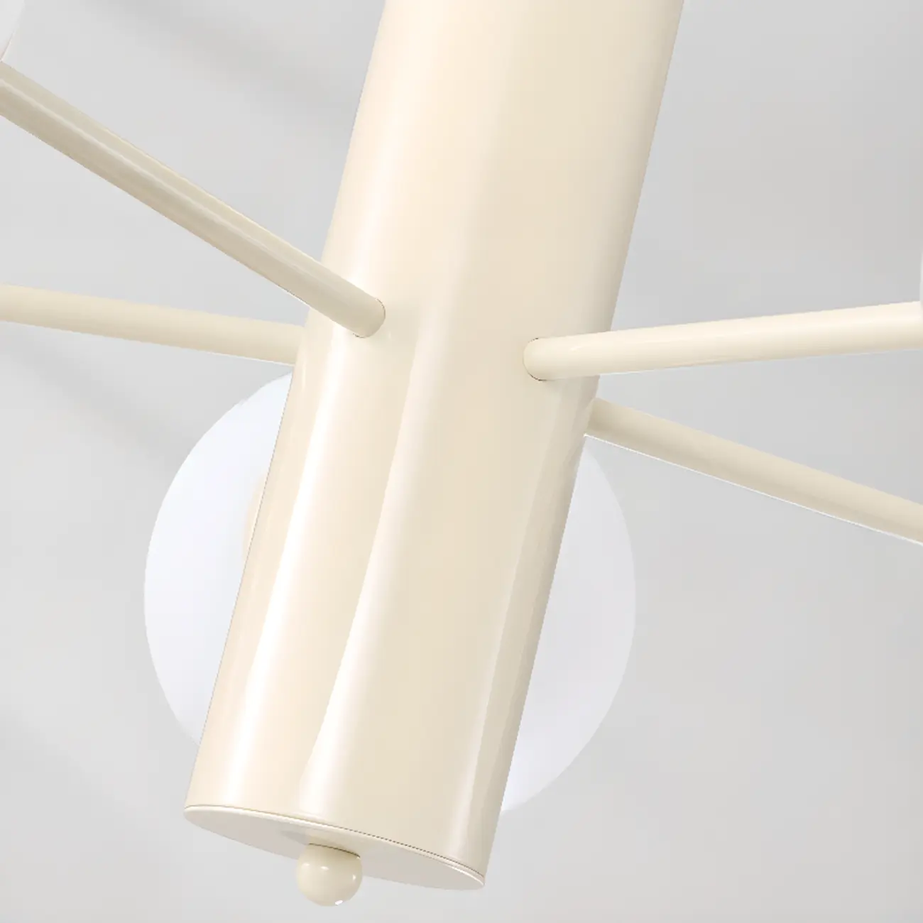 White Round Metal Modern Minimalist Chandelier Light Image - 5 | homeyfad