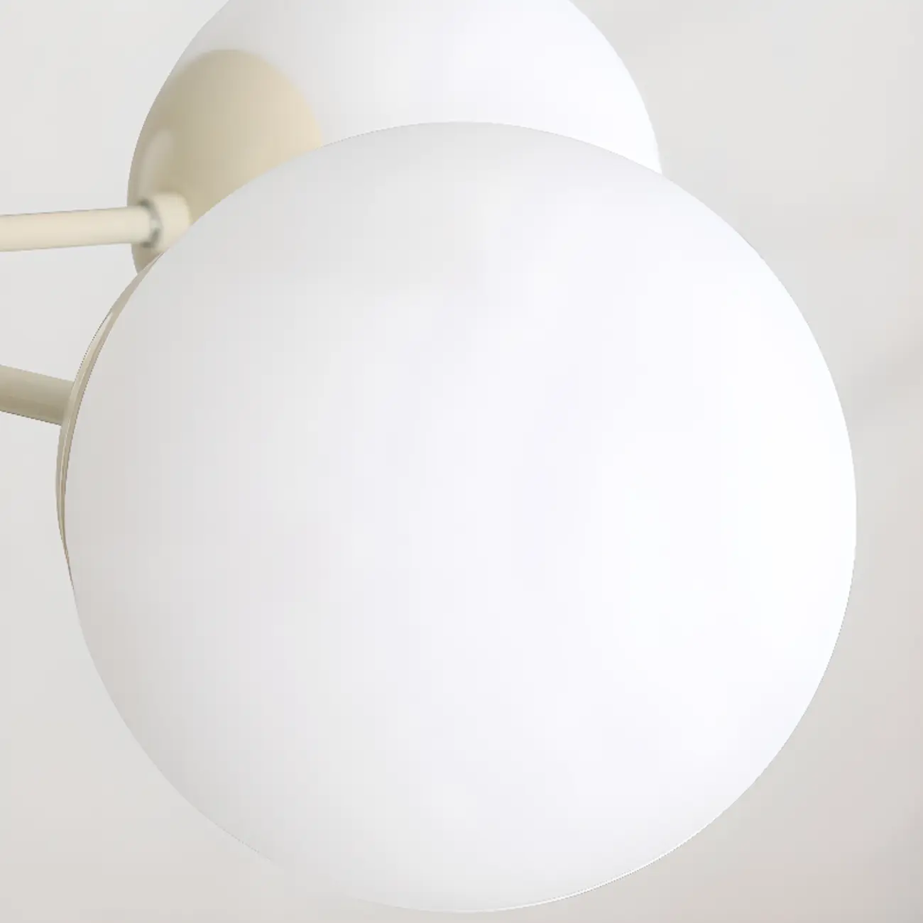 White Round Metal Modern Minimalist Chandelier Light Image - 7 | homeyfad