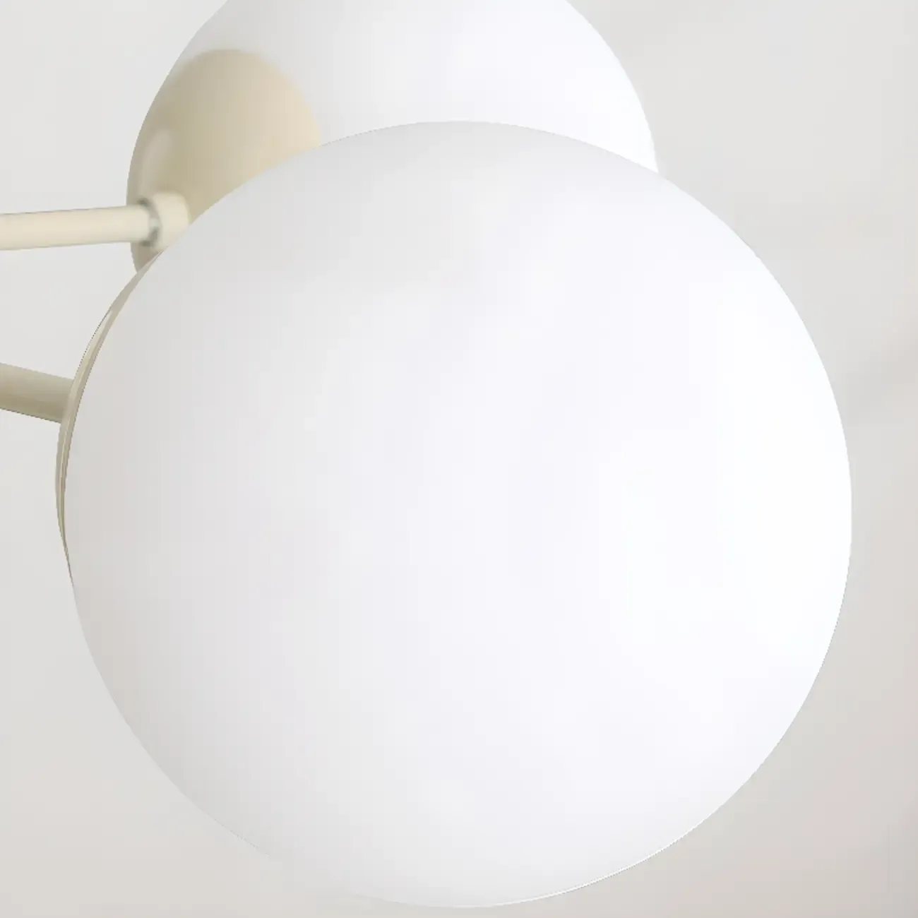 White Round Metal Modern Minimalist Chandelier Light Image - 7