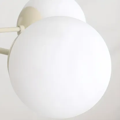 White Round Metal Modern Minimalist Chandelier Light Image - 7