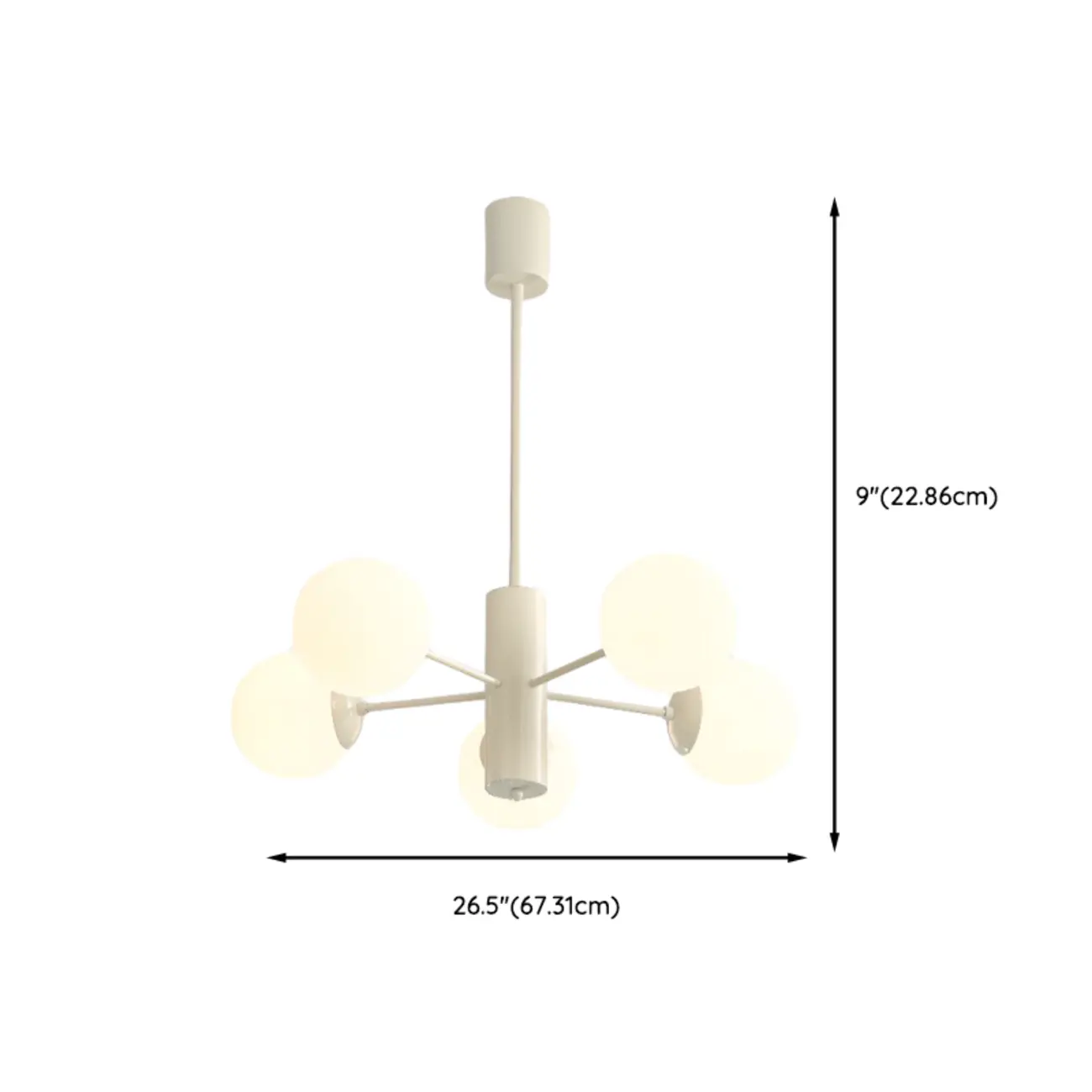 White Round Metal Modern Minimalist Chandelier Light #size | homeyfad