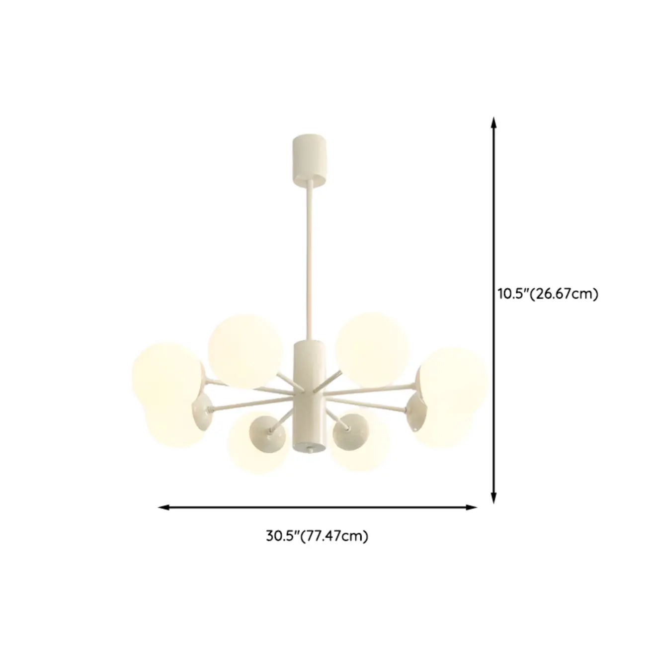 White Round Metal Modern Minimalist Chandelier Light Image - 12 | homeyfad