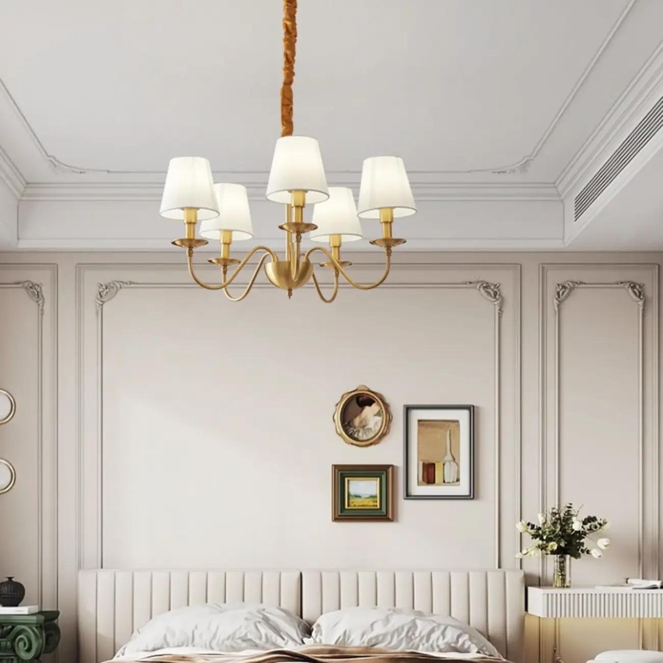 Gold Metal Elegant Modern Linear Chandelier Light Image - 4 | homeyfad