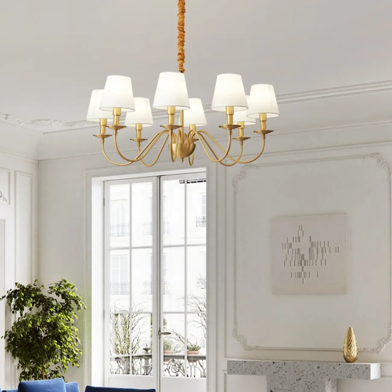 Gold Metal Elegant Modern Linear Chandelier Light Image - 1 | homeyfad