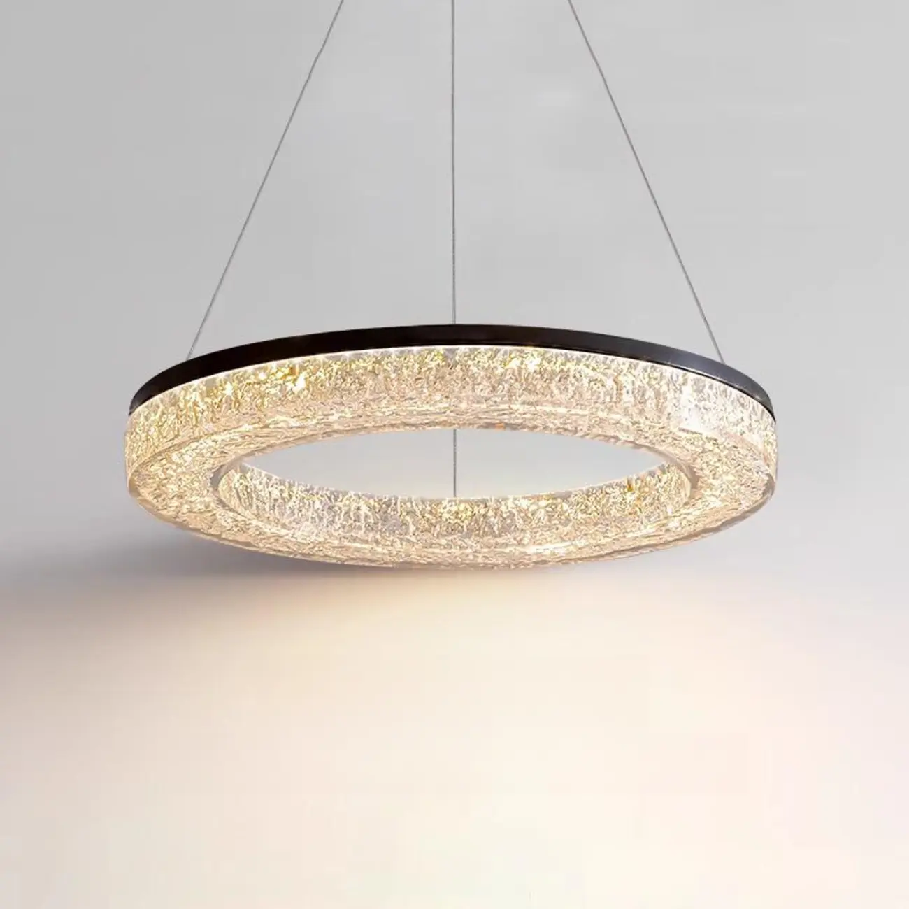 Black Circular Crystal Modern Chandelier Light Image - 9 | homeyfad